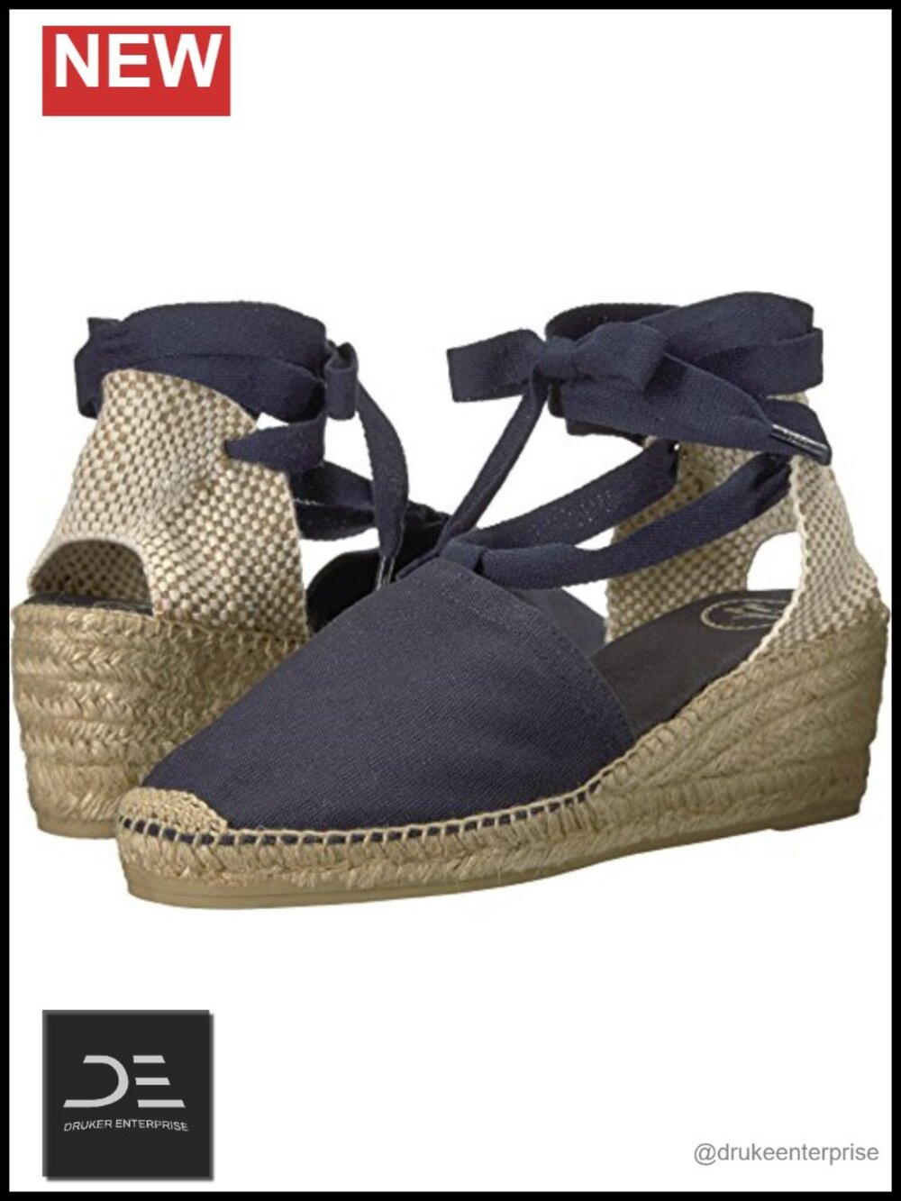 Espadrilles Wedge Heel Lace-Up Cushioned Canvas Shoes